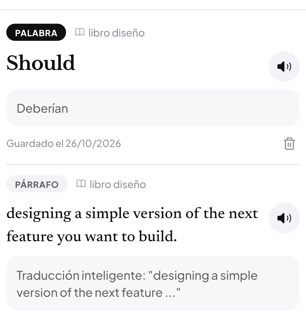 Traducción inteligente de párrafos y palabras
