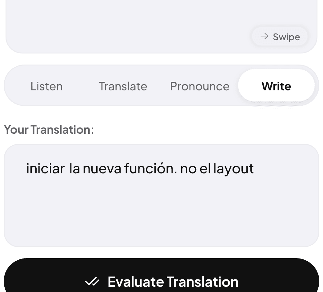 Evaluación de traducción escrita